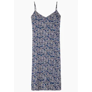 Rosie V-Neck Aster Print Nightie In Blue