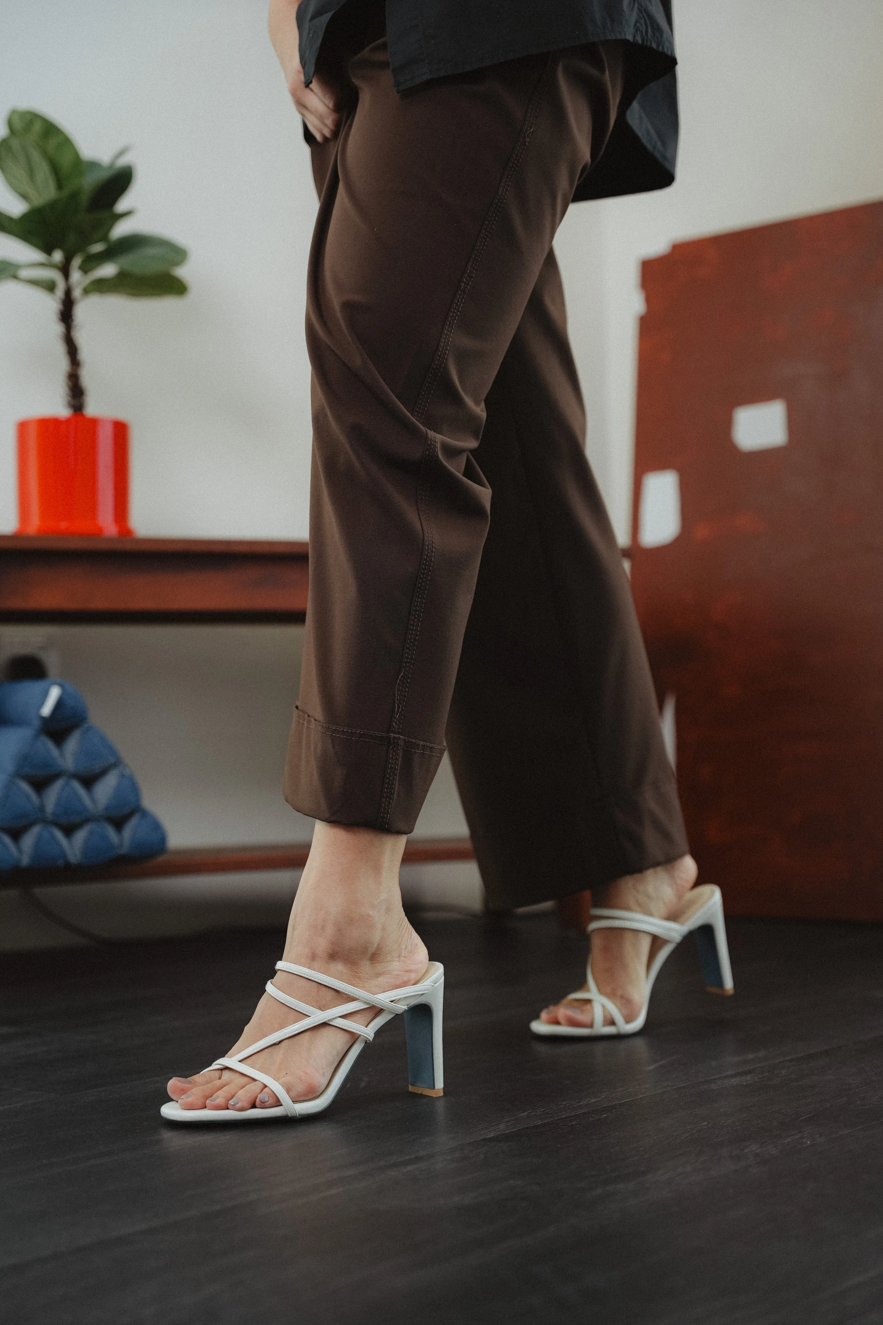 Ruby Strappy Heel Sandals (Off White)