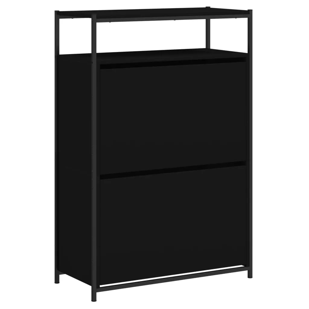 Shoe Cabinet Black 75x34x112 cm Engineered Wood