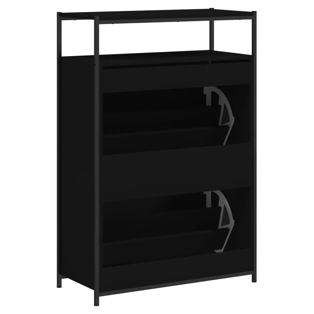 Shoe Cabinet Black 75x34x112 cm Engineered Wood