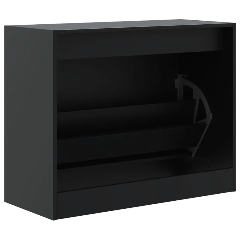 Shoe Cabinet Black 80x34x63 cm Engineered Wood