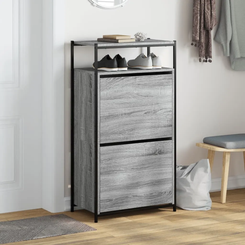 Shoe Cabinet Grey Sonoma 60x34x112 Engineered Wood