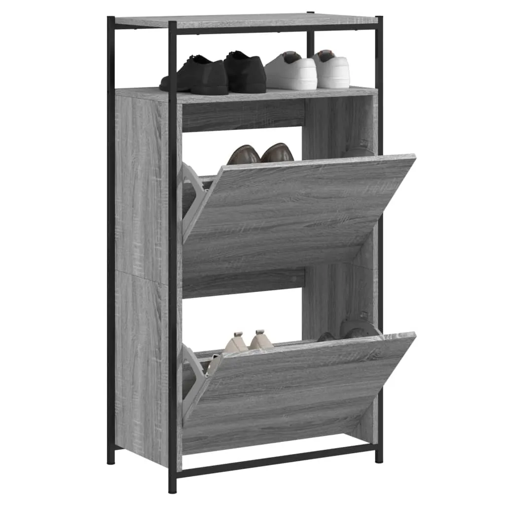 Shoe Cabinet Grey Sonoma 60x34x112 Engineered Wood