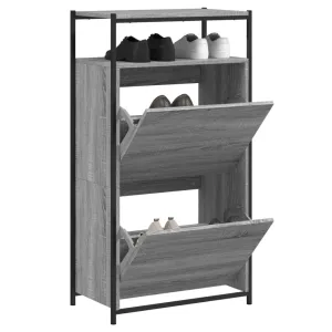 Shoe Cabinet Grey Sonoma 60x34x112 Engineered Wood
