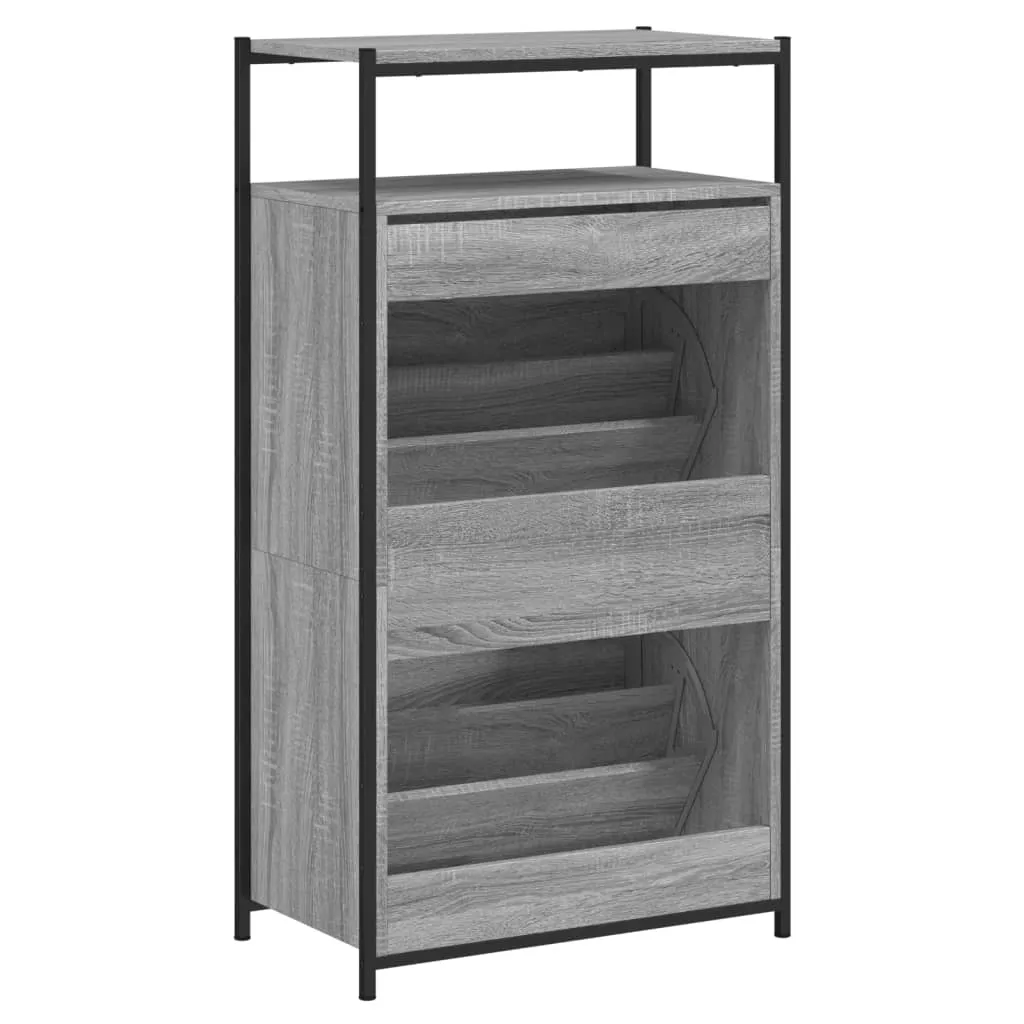 Shoe Cabinet Grey Sonoma 60x34x112 Engineered Wood