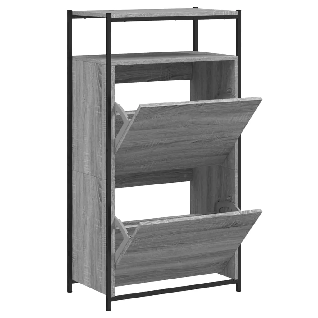Shoe Cabinet Grey Sonoma 60x34x112 Engineered Wood