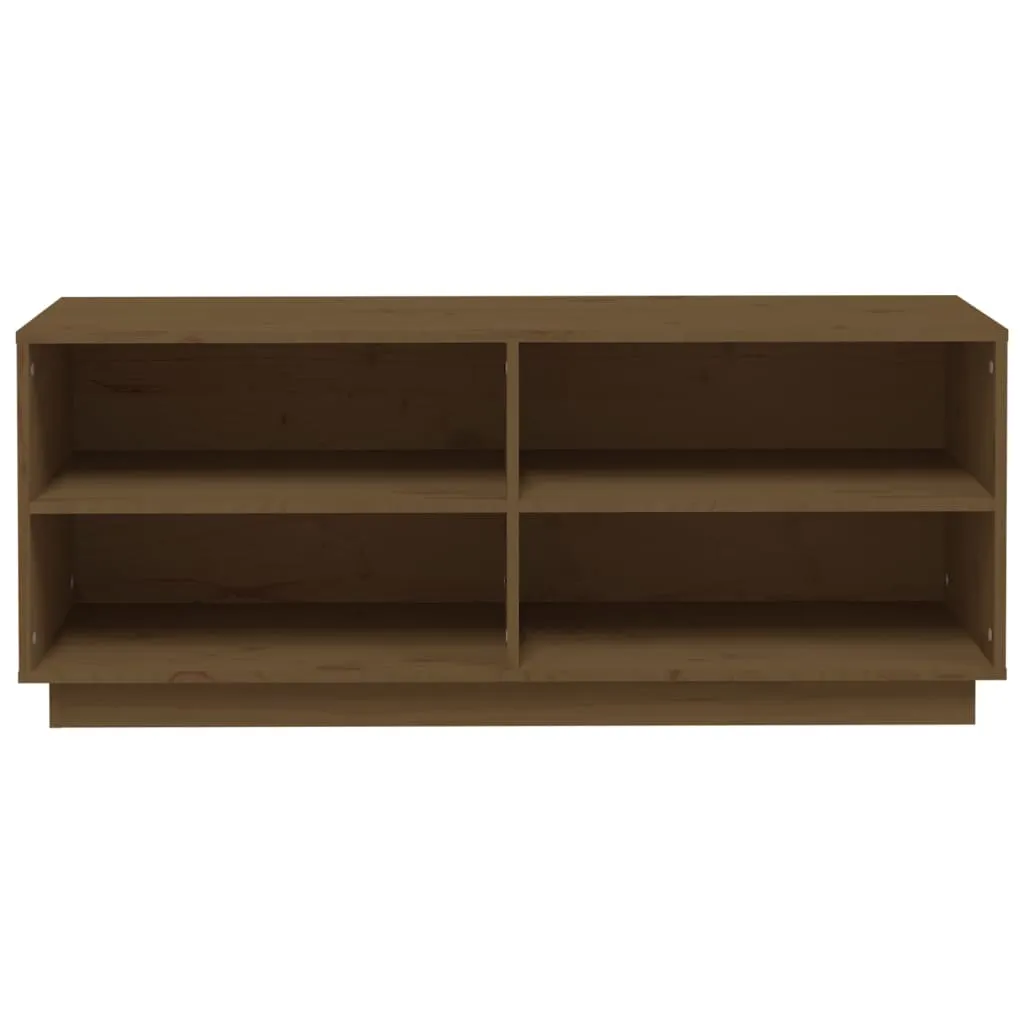 Shoe Cabinet Honey Brown 110x34x45 cm Solid Wood Pine