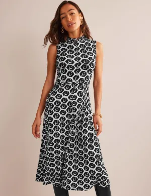 Sleeveless Jersey Midi Dress-Black, Reverie