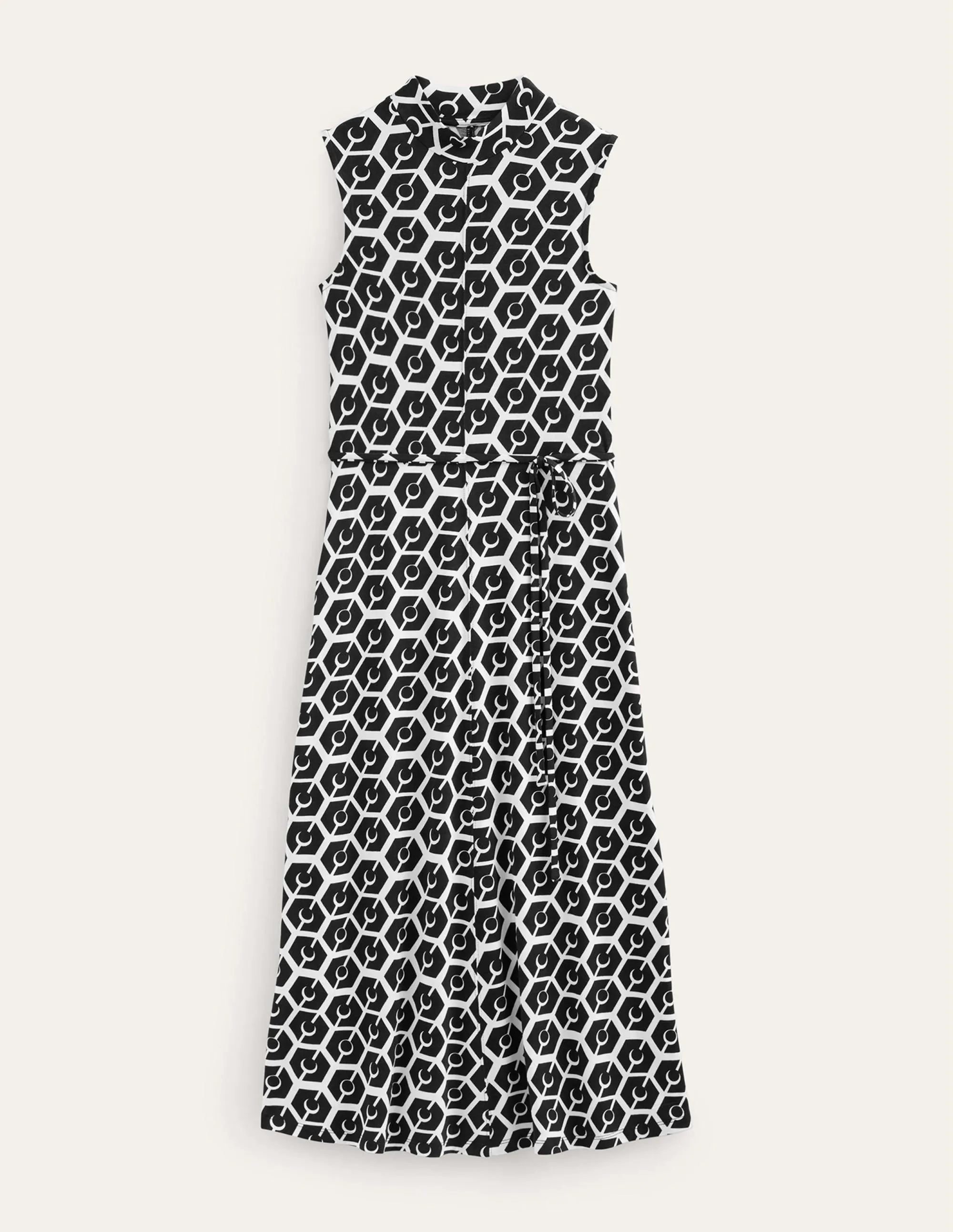 Sleeveless Jersey Midi Dress-Black, Reverie