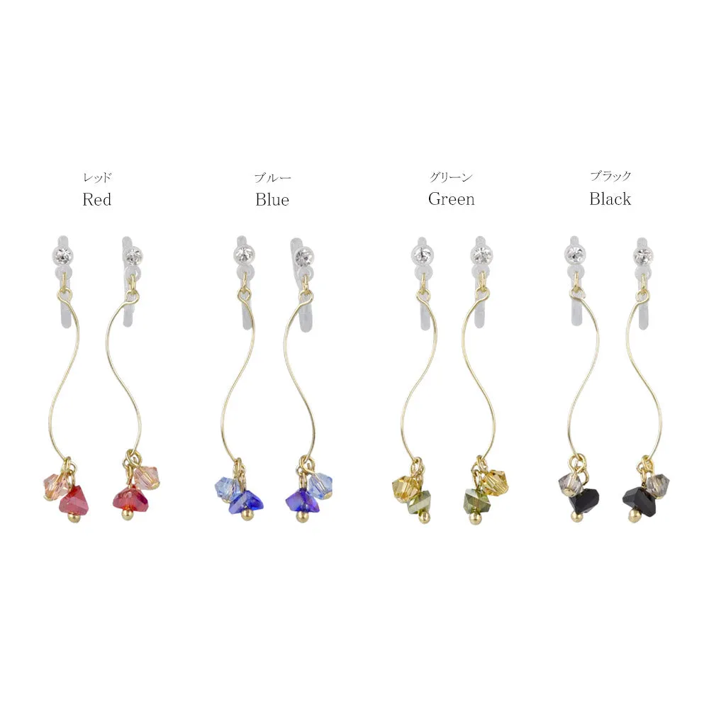 Stone Cluster Drop Invisible Clip Ons