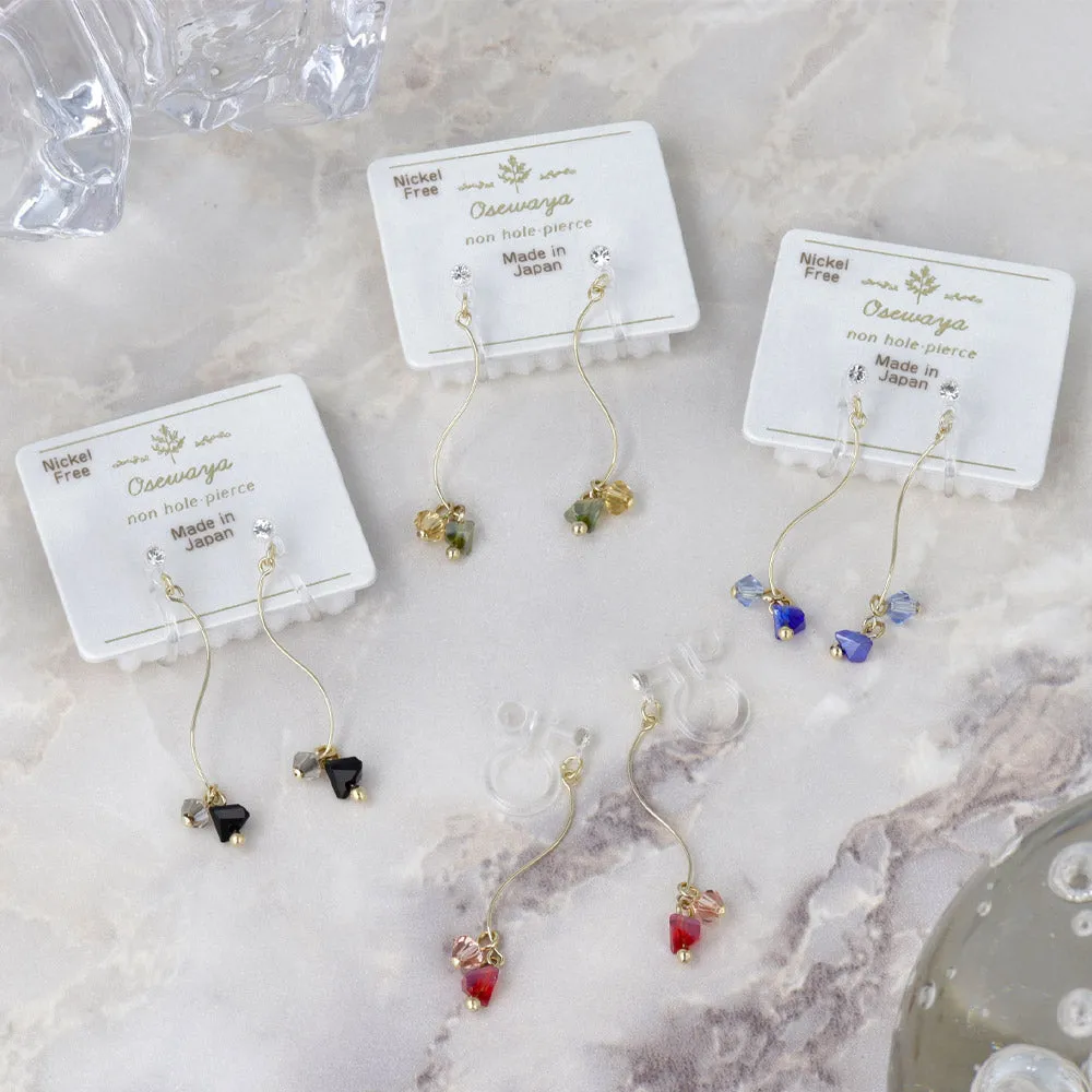 Stone Cluster Drop Invisible Clip Ons