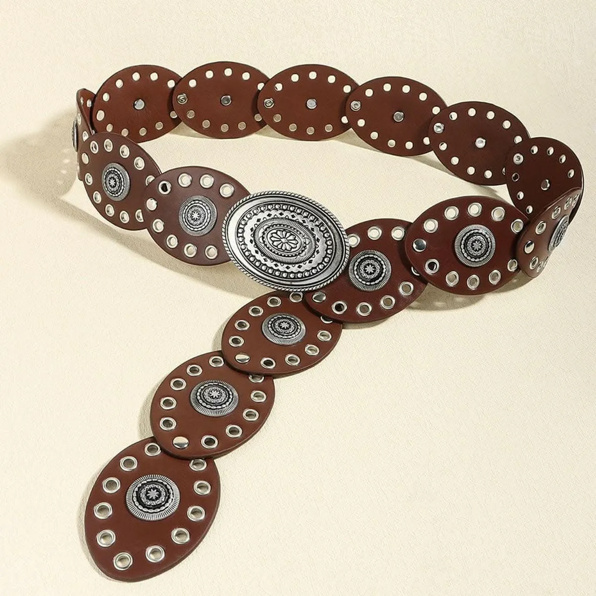 Stylish Oval Buckle Belt - 24.4"