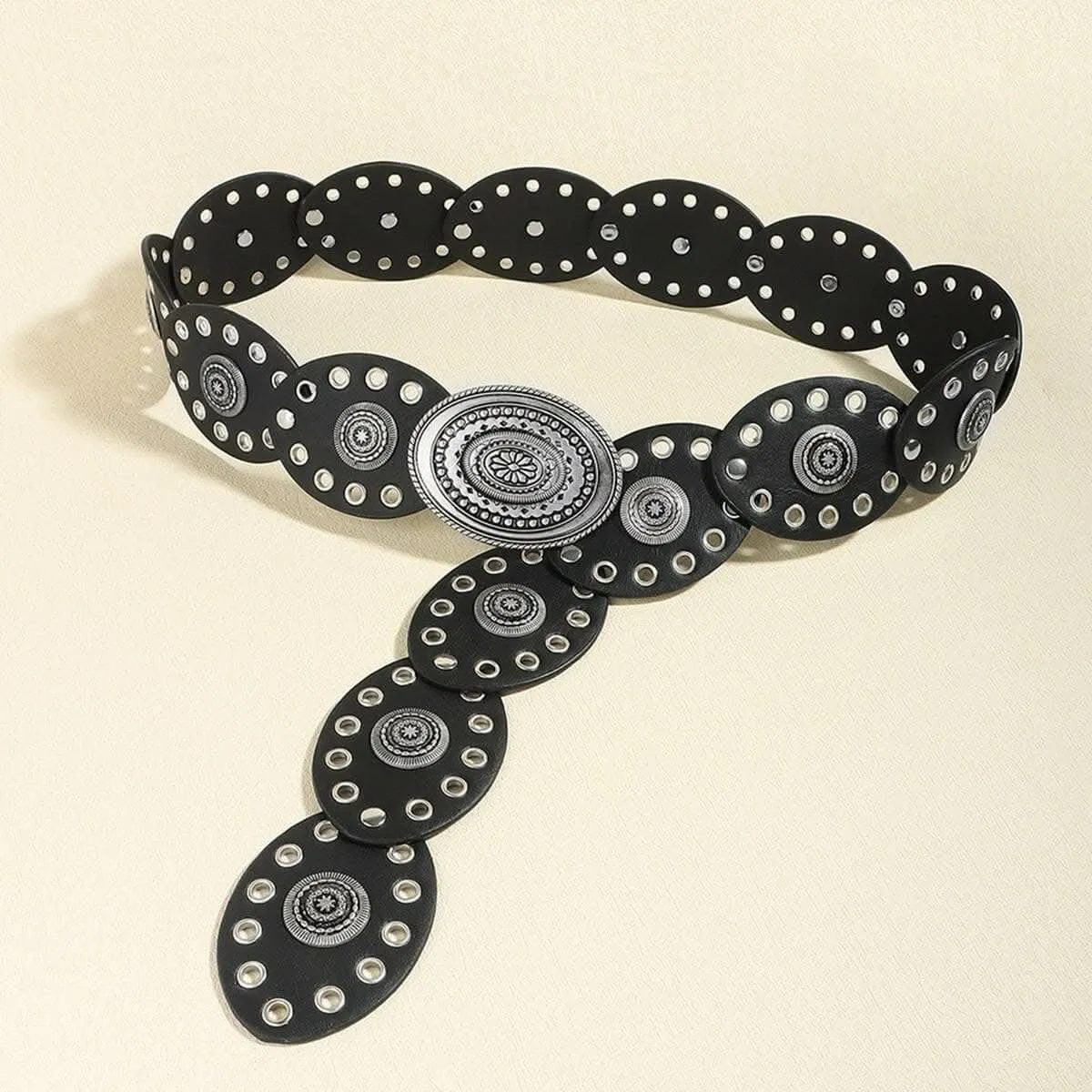 Stylish Oval Buckle Belt - 24.4"
