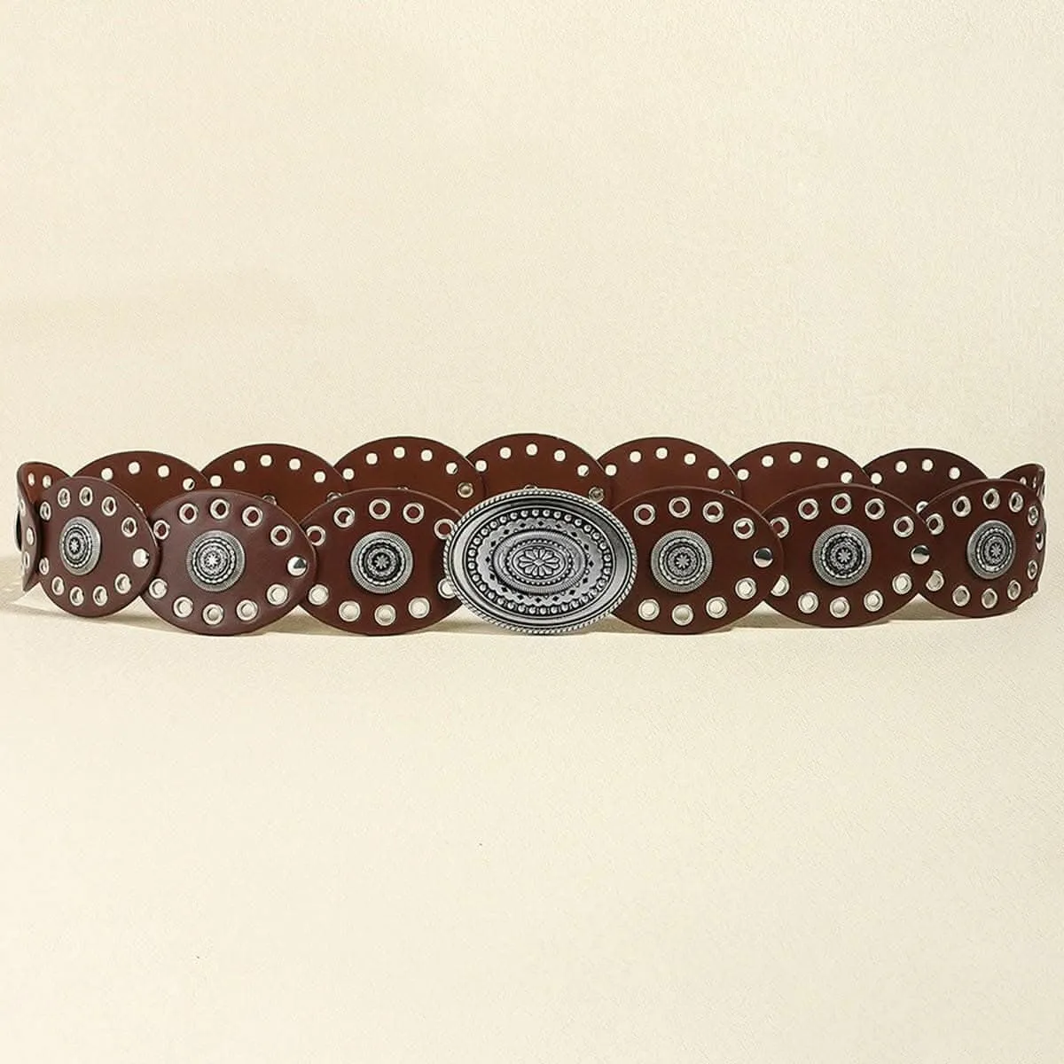 Stylish Oval Buckle Belt - 24.4"