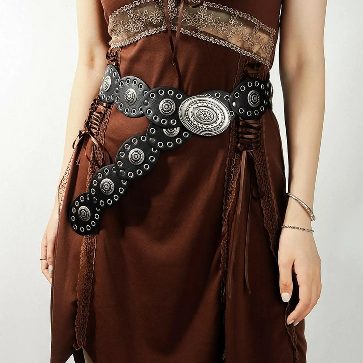 Stylish Oval Buckle Belt - 24.4"