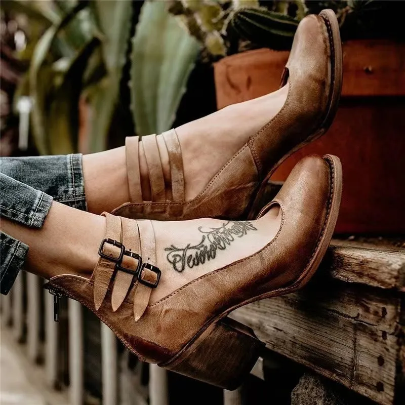 Sylis | Strapped Block Heel Shoes
