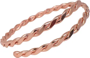The Fussy Pup Womens Copper Bracelet  Made in USA - 12" Twisted Bangle Bracelet for Women  Lightweight, Adjustable Solid Copper Jewelry  Elegant Artisan Gift for Mom