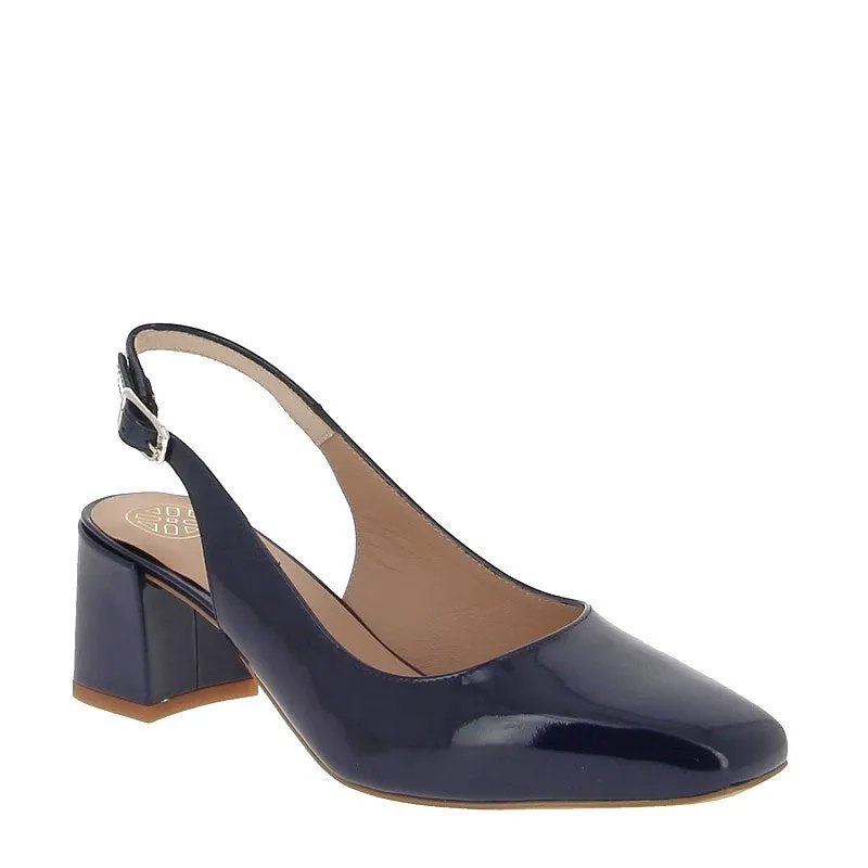 Unisa Lauri Patent Navy Slingback Pump
