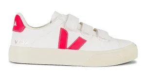 Veja Recife Logo Chromefree Leather Extra White Rose Fluo