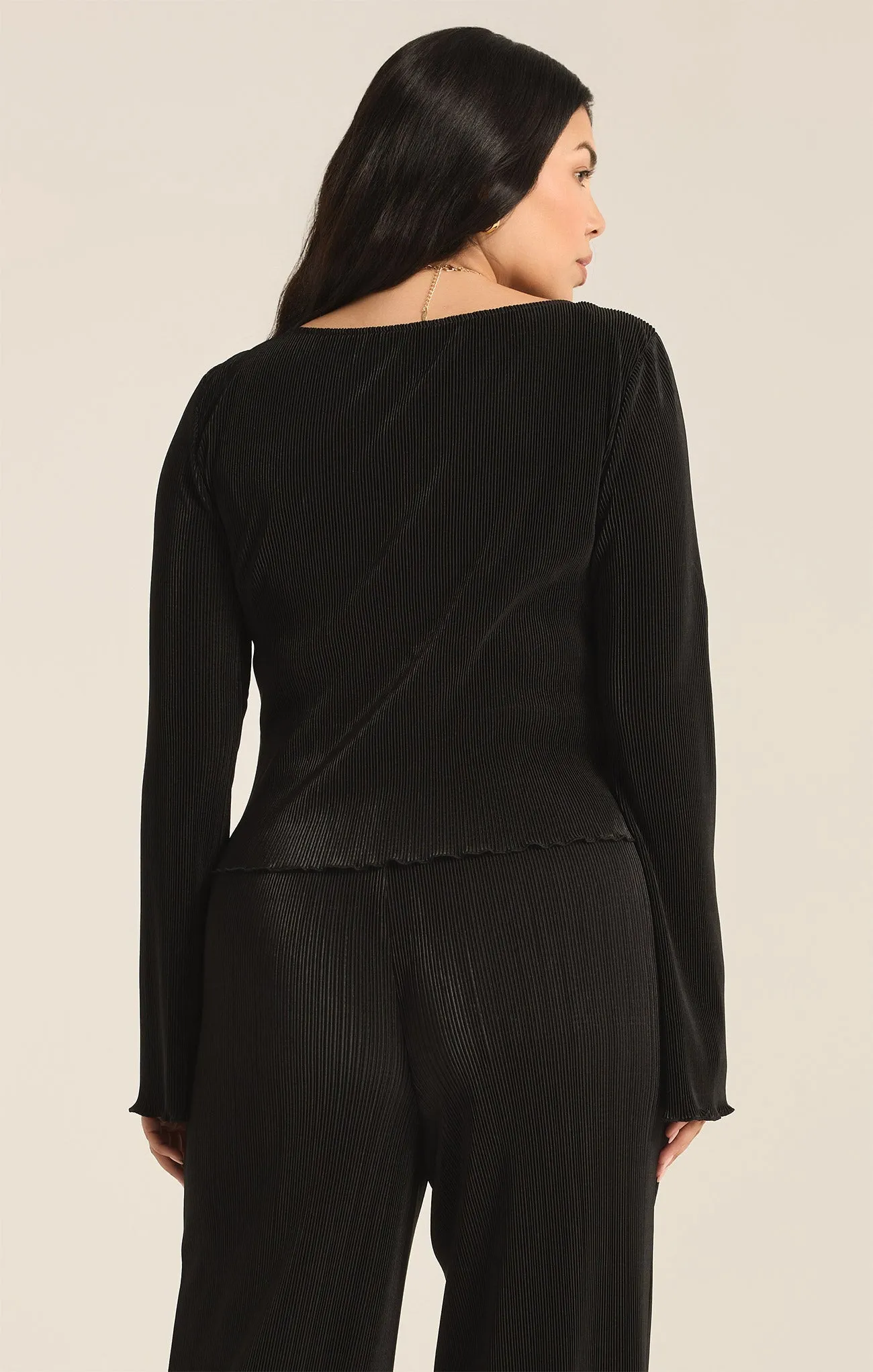 Veronica Pleated Boat Neck Top