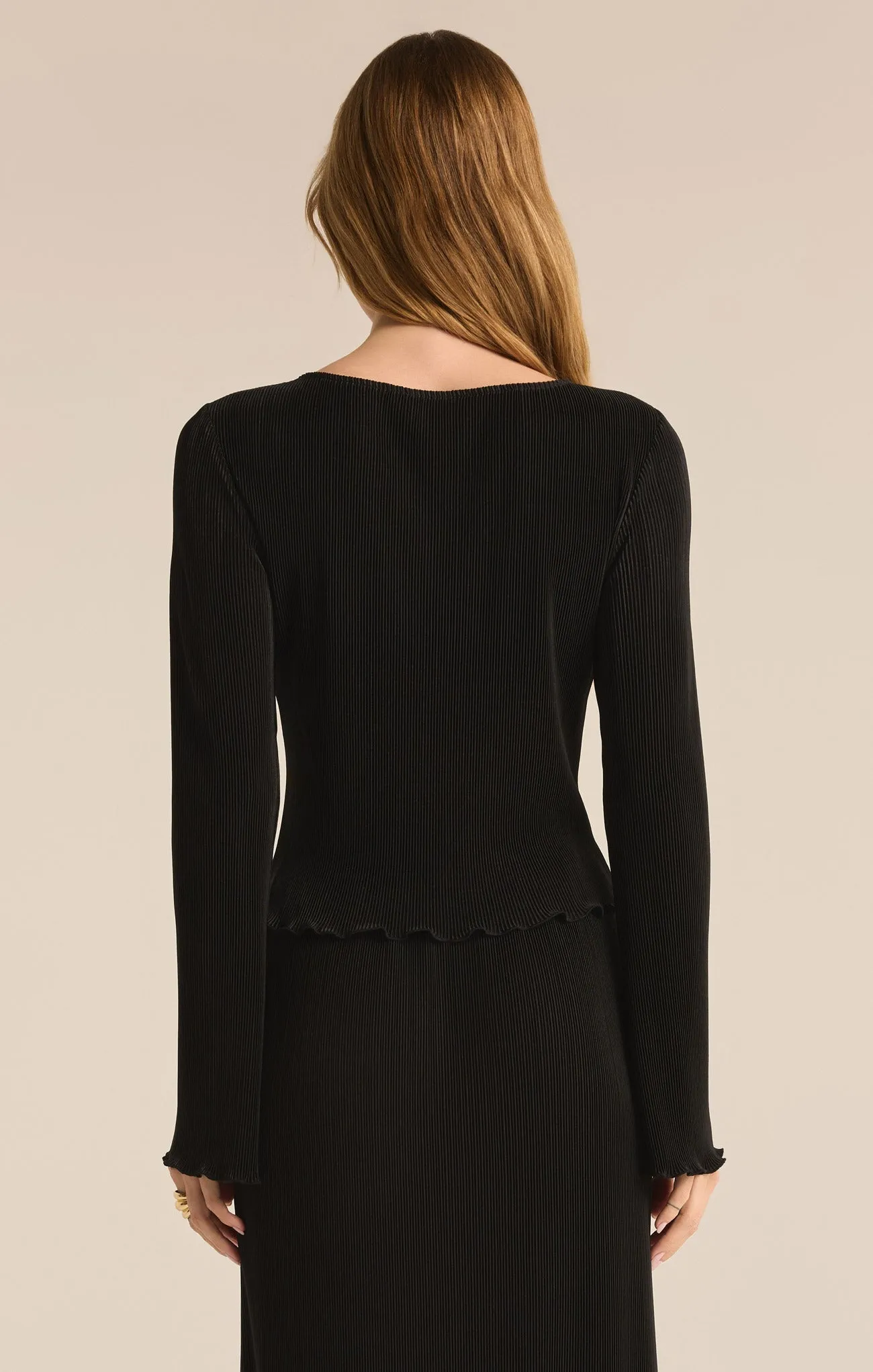 Veronica Pleated Boat Neck Top