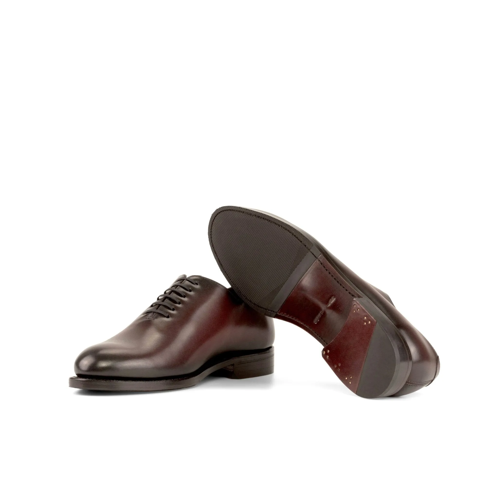 Whole Cut Oxford in Burgundy Box Calf
