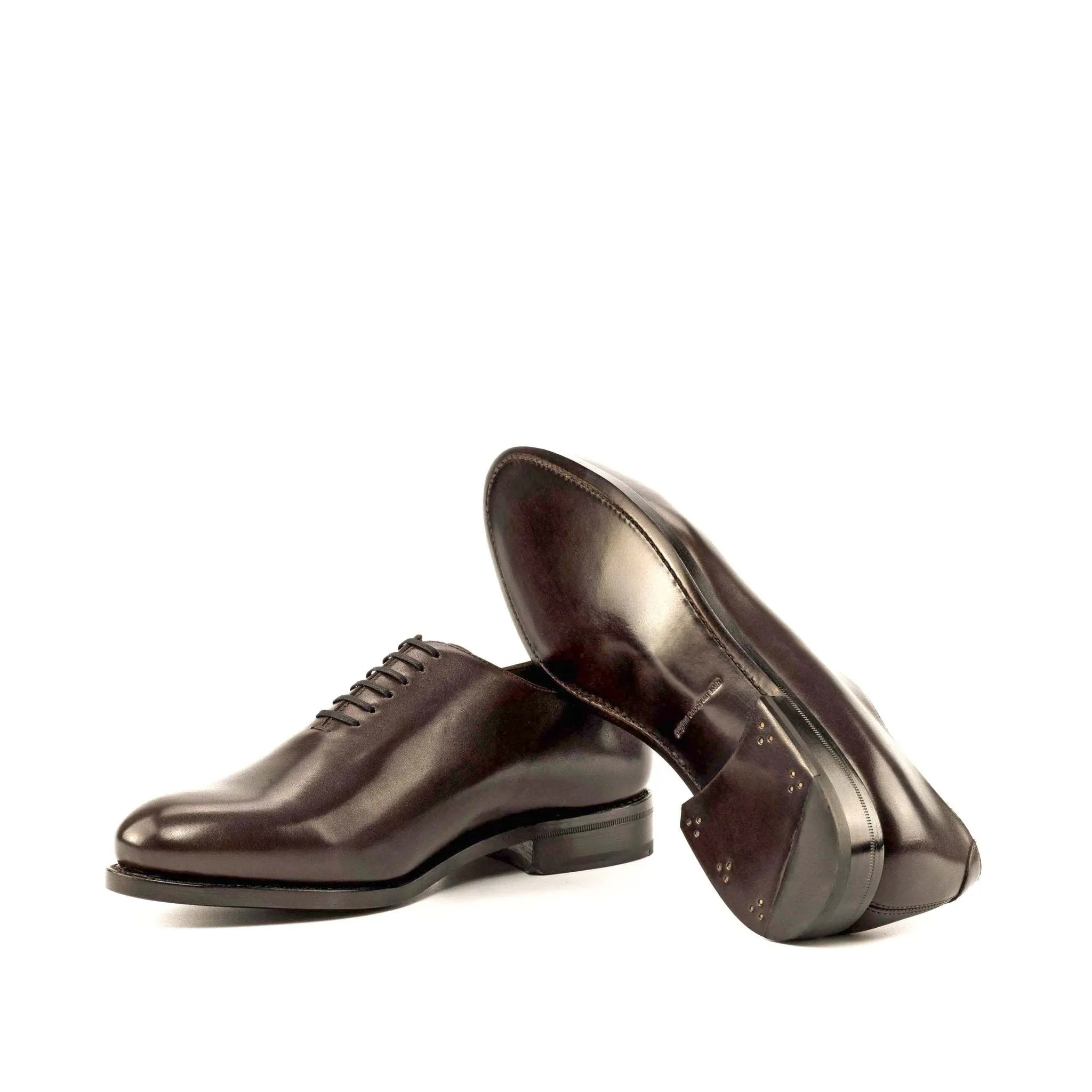 Whole Cut Oxford in Dark Brown Box Calf